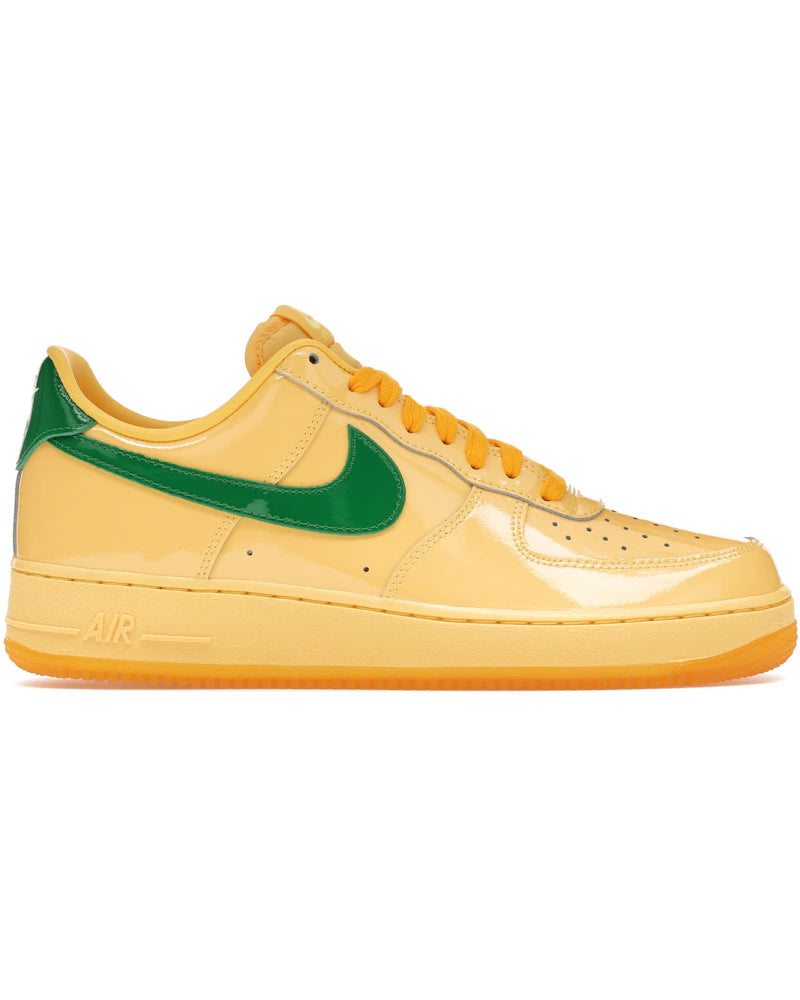 Nike Air Force 1 Low Patent Leather Topaz Gold Pine Green - visuel officiel StockX