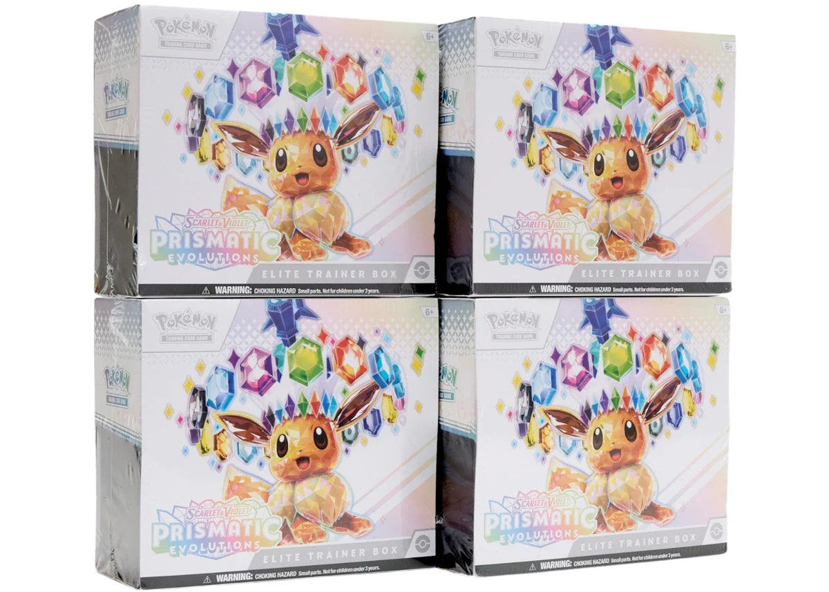 Pokémon Scarlet & Violet Prismatic Evolutions Elite Trainer Box 4x Lot – Pokemon – THE LAB CONCEPT CLUB Bienne