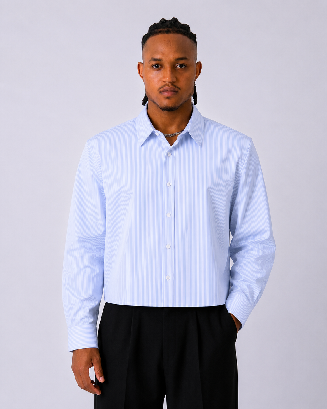 STRIPED SHIRT - ICE BLUE